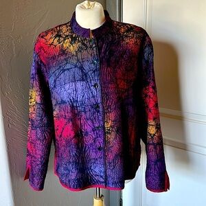 Chico’s Silk Mandarin Collar Jacket - Size 2